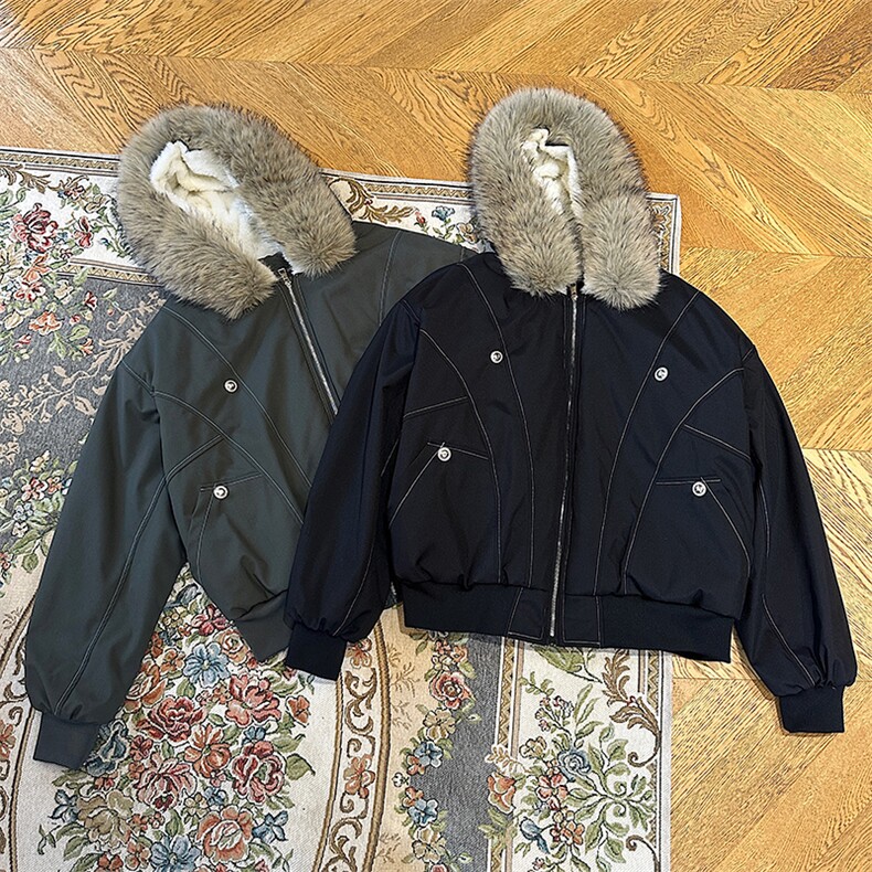 517A-8-Y92-P88毛领可拆卸加棉毛绒内胆高品质派克服情侣棉衣外套,男装棉衣,星座517A-8（原B282）