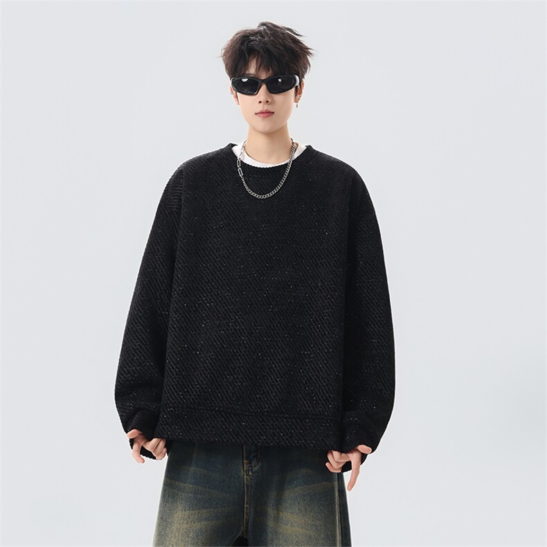 YK86146-P33加绒P38聚酯纤维小香风满天星卫衣男款秋冬季，男装卫衣，电商A086-1