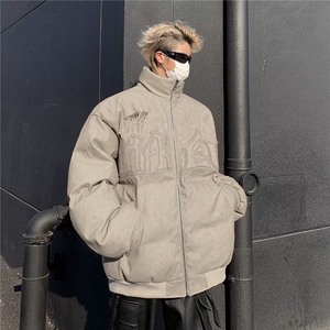 棉服男2024秋冬设计感小众ins潮立体压花宽松外套图片