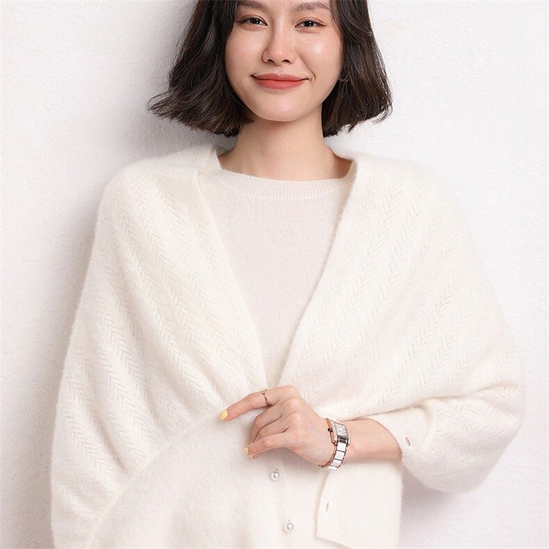 羊绒围巾女冬季针织围脖加厚保暖纯色百搭披肩,饰品披肩,五色羊羊绒