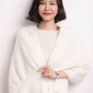 羊绒围巾女冬季针织围脖加厚保暖纯色百搭披肩图片