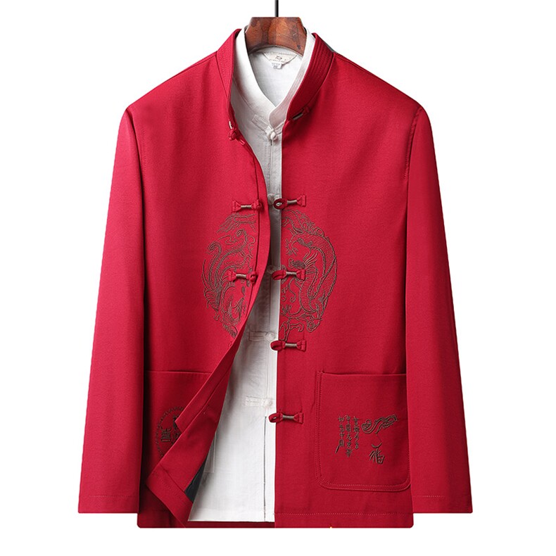 2023秋冬风男装龙凤呈祥刺绣唐装汉服外套夹克BD918-P105,男装夹克,星座1105-3