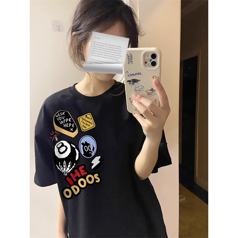 万针全刺绣工艺得物抖音高品质260克纯棉双纱美式高街短袖T恤P33,男装T恤,电商A486-1