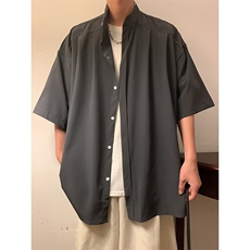 F184-P312024夏季新款日系气质五分袖男慵懒百搭原宿风衬衫现货，男装衬衫，星座512-6