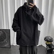 薄款纯色套头连帽夹克男士港风抽绳小外套潮cec工装宽松J8530-p35，男装夹克，星座1008-1
