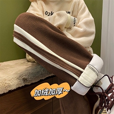 摇粒绒裤子男冬季加绒加厚卫裤宽松ins休闲裤K5445-P65控78B315，男装休闲裤，电商B315