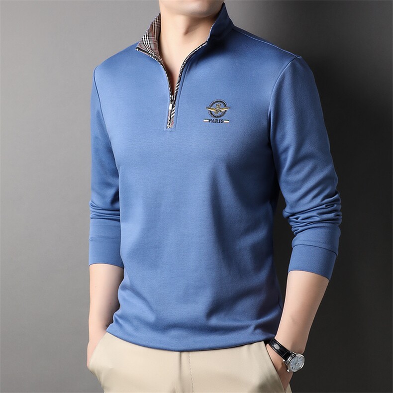 G99615男式秋季服装新款长袖T恤青年翻领卫衣四季打底体恤P65,男装卫衣,电商B360