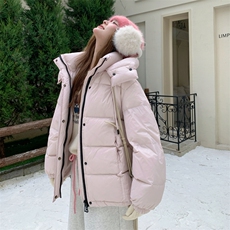 现货新款韩东大门加厚保暖羽绒服百搭连帽面包服女装外套，女装羽绒服，2B114