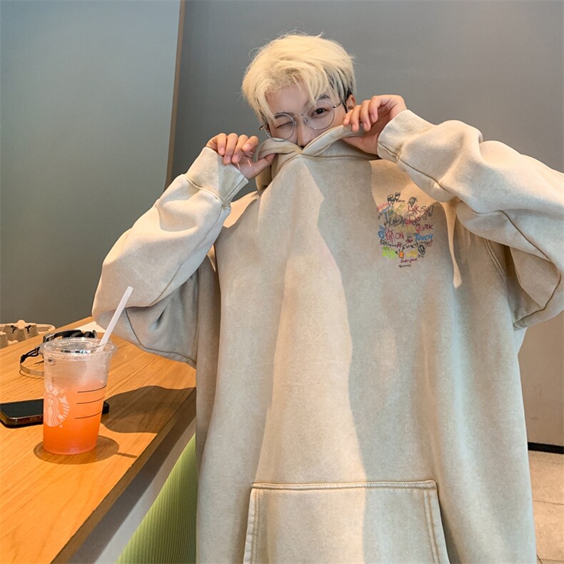 美式潮牌重磅水洗做旧连帽卫衣力推大码男XZ517A-2-Y7742-P68,男装卫衣,星座517A-2