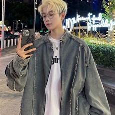 JK8632-P64vibe机车风牛仔夹克男秋季新款，男装夹克，电商B323A