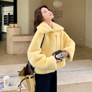 新品现货2025新款环保貂毛皮毛一体保暖舒适时尚图片