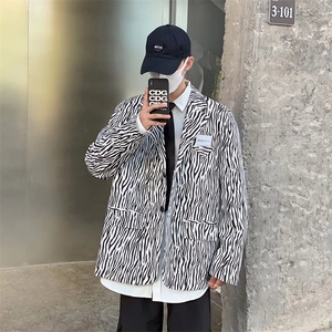 男士高质量斑马纹西装外套X02P57