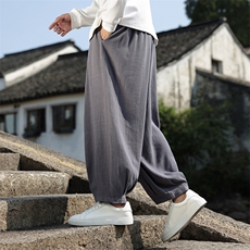 2025春季休闲裤男士大码真棉麻风男裤子ZK62-P70控108，男装休闲裤，电商A021