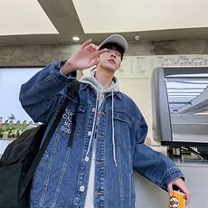 春季港风牛仔夹克男韩版工装牛仔上衣简约百搭外套J/，男装夹克，电商D202