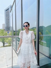 2021夏季纱镂空连衣裙，女装连衣裙，漫迪MD