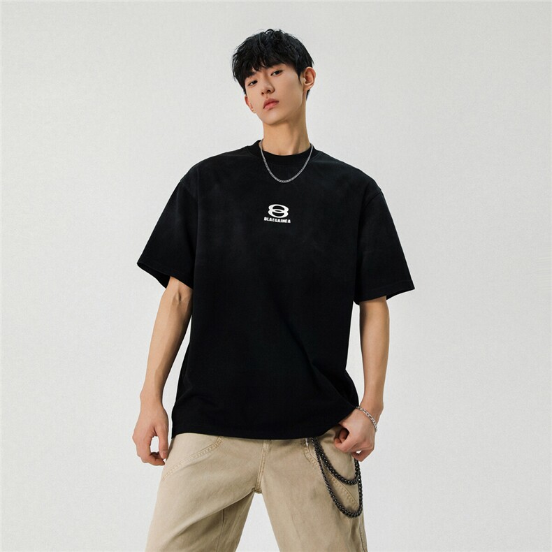 2025新款潮牌短袖宽松韩版印花扎染工艺T恤T8815/P5588,男装T恤,星座202-3