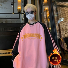 抖音得物供货提供视频秋冬重磅美式宽松织带圆领卫衣0726，男装卫衣，电商A486