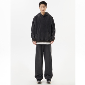 K817-P65 重磅砂洗休闲裤宽松卫裤ins高品质男女水洗运动裤图片