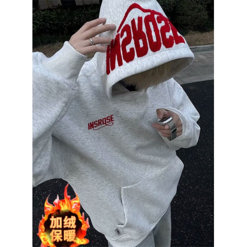 刺绣连帽加绒卫衣男秋冬美式情侣装宽松套头帽衫上衣WY239，男装卫衣，星座1116A（原606A-3）