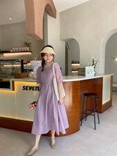 夏季盐缩连衣裙，女装连衣裙，6·9衣社