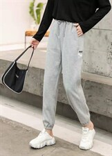 百搭华夫格卫裤，黑，白，灰，兰四个色吗，女装休闲裤，杭悦