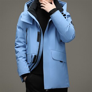 90%鹅绒男士连帽可卸中长款休闲羽绒服冬季新款外套ZG2903-P410，男装羽绒服，电商B212（原钱塘6029）