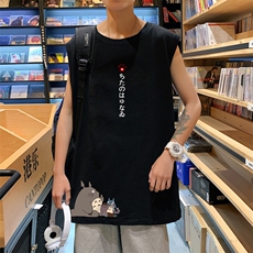 ！港风2023夏季无袖背心男加肥加大码宽松短袖T恤男BX269-P20，男装背心/马甲，电商B371