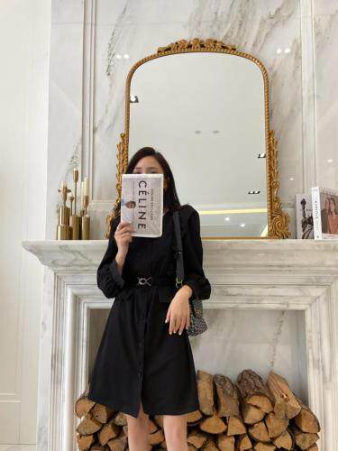 现货，秋装连衣裙，女装连衣裙，精典蓝月