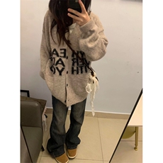 网图有货秋冬字母慵懒软糯毛衣复古针织开衫外套男女A1087-P50，男装针织衫/毛衣，星座1505
