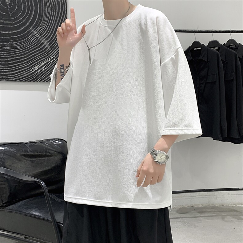 Q11099-P30春夏季七分袖t恤男大码五分袖男短袖中袖大皂风,男装T恤,电商A040