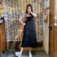 减龄学院风背带连衣裙套装女夏2025新款小个子韩系穿搭爆款超好看，女装套装/套裙，2C210