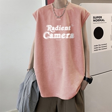 重磅麂皮绒背心男款夏季潮牌潮流痞帅短袖上衣服宽松大码无袖t恤，男装背心/马甲，电商019-1