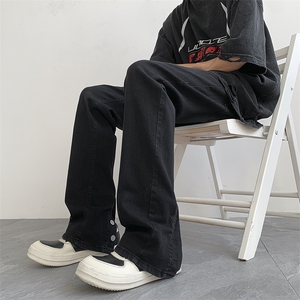 现货！加大码弹力排扣牛仔裤泥黄纯色长裤 310A-2 BK330 P60 控78图片