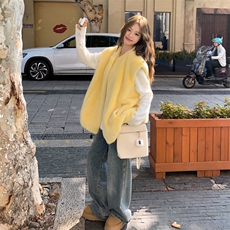 糖果色多巴胺水貂绒仿皮草外套女冬皮毛一体2C353--710#P170K258，女装短外套，2C353
