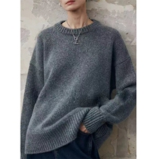 2025年秋季时尚百搭通勤简约休闲加厚圆领，女装羊毛衫，忠诺羊绒