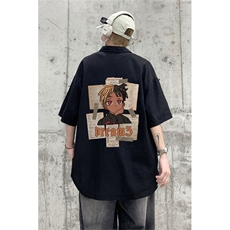 夏季印花潮流卡通动漫短袖男T恤圆领时尚潮牌A9284-P36，男装T恤，星座208-5
