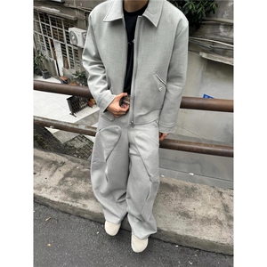 欧美式复古夹克男女开春初秋季翻领灰色西装外套潮牌BJK984,连帽卫衣搭配什么外套女夏装图片