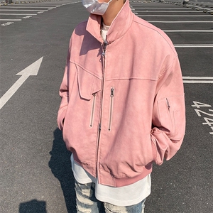 小众潮牌短款pu皮外套男春春季金属拉链设计感机车夹克JK9233-p78图片