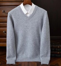 2025年秋季常规套头纯色V领毛衣百搭,男装针织衫/毛衣,博飞羊绒,清河羊绒市场 2025年秋季常规套头纯色V领毛衣百搭,男装针织衫/毛衣,博飞羊绒,清河羊绒市场