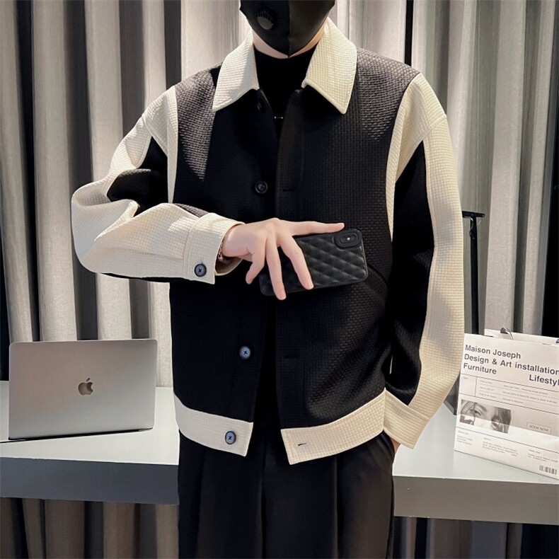 现货2025秋季社会小伙痞帅男小香风夹克外套JK23P95控128,男装夹克,电商B276A