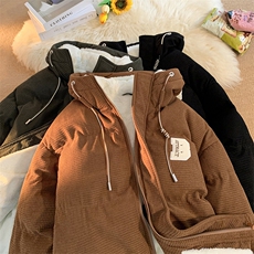 冬季青少年灯芯绒连帽棉衣潮牌羊羔毛加绒加厚棉服外套5305-P85，男装棉衣，电商B306