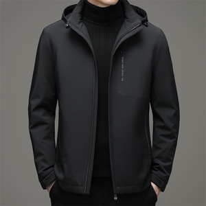 可脱卸帽宽松爸爸短款羽绒服中青年男纯色棉服外套DFLDY2010-P185图片