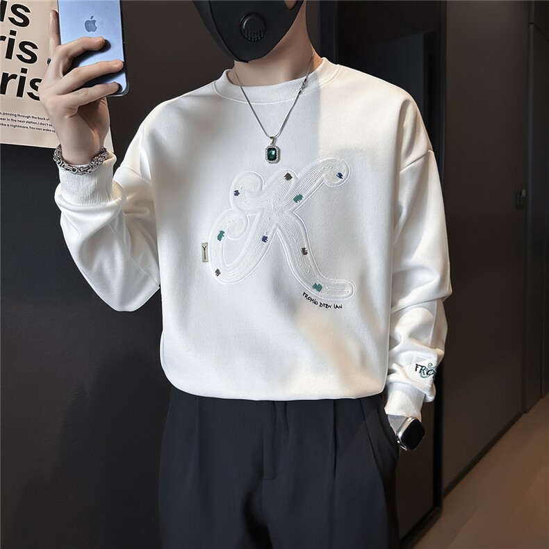 重工刺绣潮流卫衣男社会小伙店主风301C-WY17P68控98加绒P78,男装卫衣,星座301C（原B323）