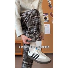 松弛感复古格子撞色长裤出街宽松版型潮搭休闲裤K691P45控78，男装休闲裤，电商A102B