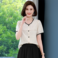 妈妈装夏款裙子2025新款夏装中年女洋气小衫贵夫人连衣裙，女装大码女装，木子恋