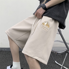 港风刺绣运动休闲裤美式高街五分裤宽松直通短裤DK122P32，男装休闲裤，星座1204-3