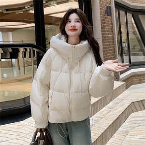 奶fufu粉色短款羽绒棉服女冬2024新款加厚甜美减龄小棉袄棉衣外套图片