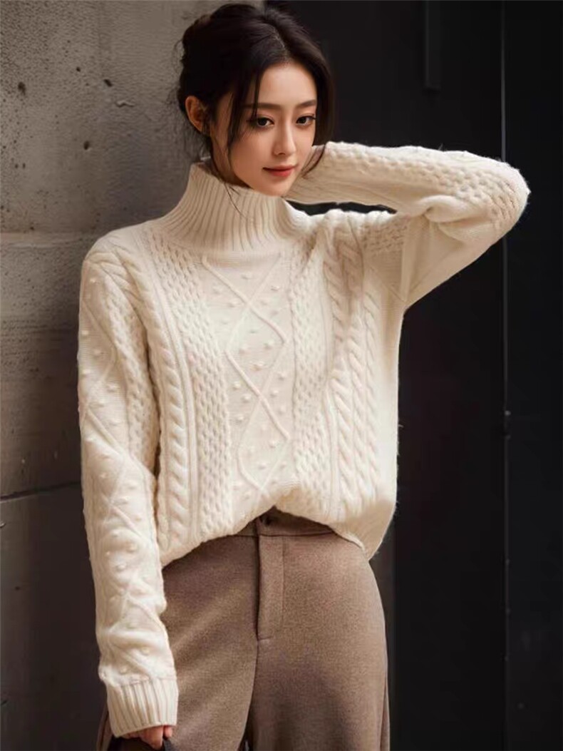 2025年秋季时尚百搭通勤简约休闲套头羊毛衫，女装羊毛衫，秋虹羊绒