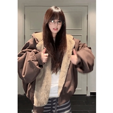 现货高品质美式冬季重磅座山雕大毛毛领pu皮棉衣男女加厚外套，男装皮衣，电商A443