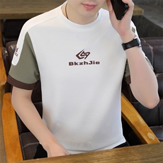 夏季新款拼接短袖圆领时尚休闲青年修身短袖T恤上衣L1311-P30，男装T恤，星座310B-3